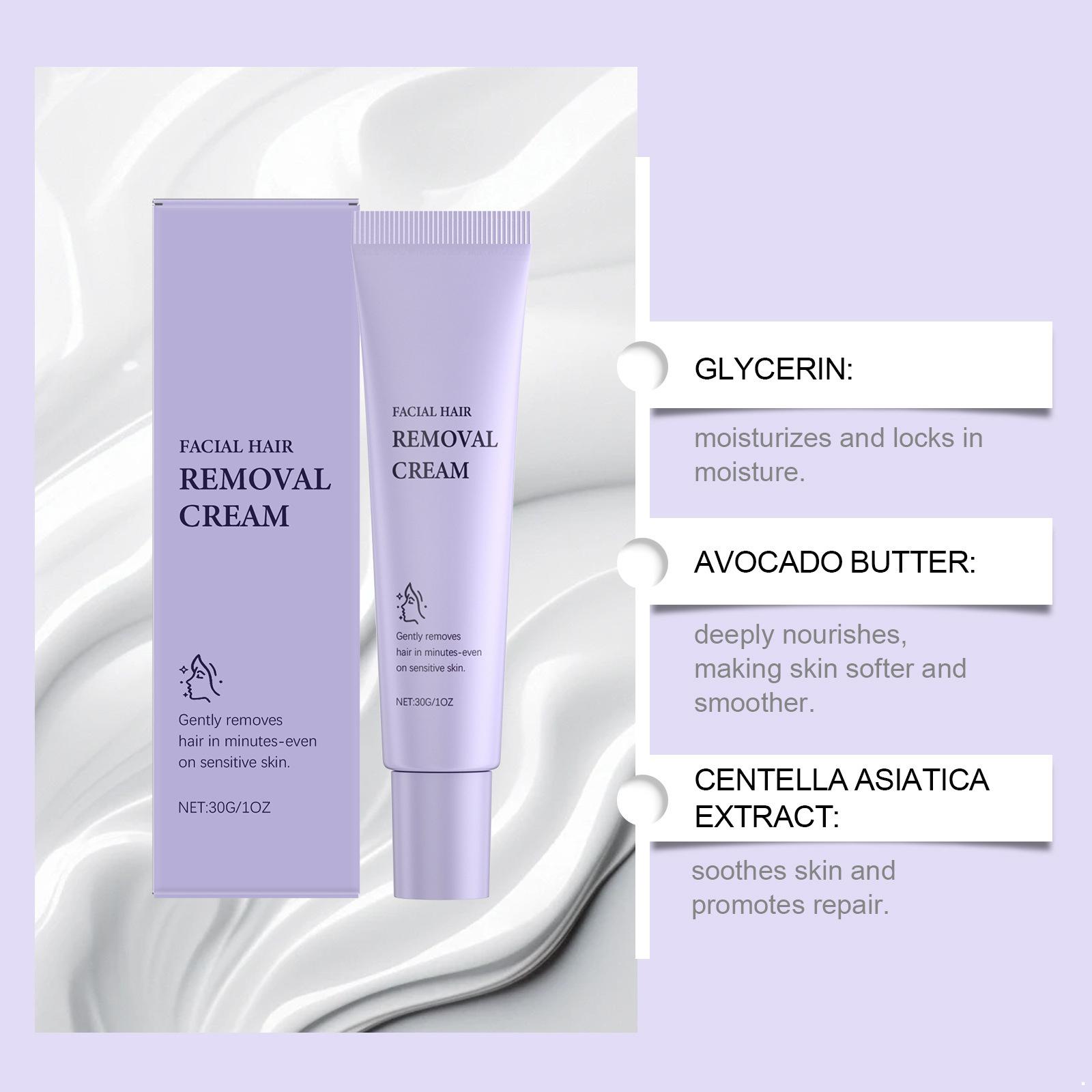 

1Pc 20g Facial Hair Removal Cream – Skin Cleansing & Smoothing, Fit for All Skin Types, Chin & Body Use One Size