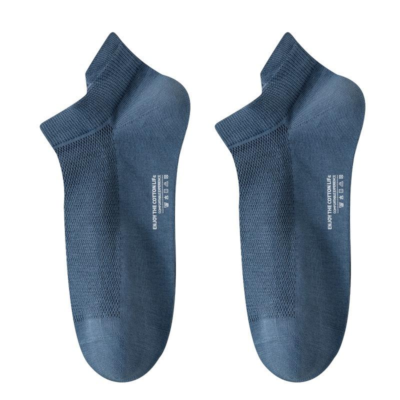 5 Paar Herren Sommer Dünne Baumwolle Einfarbig Anti Geruch Schweißabsorption Flacher Ausschnitt Nahtlose Bootssocken