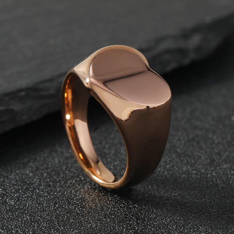 European and American Stainless Steel Smooth Ring Personalized Casting Love Peach Heart Ring Couple Ring Hand Jewelry