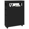 Vidaxl Narrow Bathroom Cabinet On Wheels, Black
