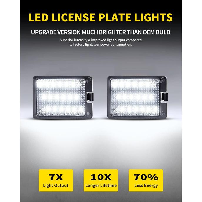 LED License Plate Lights Bright White Tag Lamp Assembly Replacement Compatible with 2014 2015 2016 2017 2018     Dodge Durango, Pack of 2