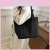 Chic Black And White Canvas Tote Bag Featuring Spacious Design And Street Style