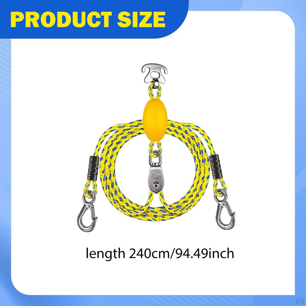 Boat Tow Harness Portable Stainless Steel Hook for Kayak Surfing