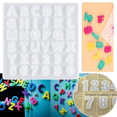 Ornament Resin Casting Silica Gel Handmade Silicone Molds Resin Mould Alphabet Number DIY Crafts