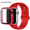 Glas + Gehäuse + Armband für Apple Watch Band 44/40/45/41/38/42/44 mm. Silikonarmband für iWatch Serie 3, 4, 5, 6, SE 78