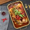 Fish Deep Baking Tray, Pan Roasting with Handles, Rectangle Seafood Plate for Meat