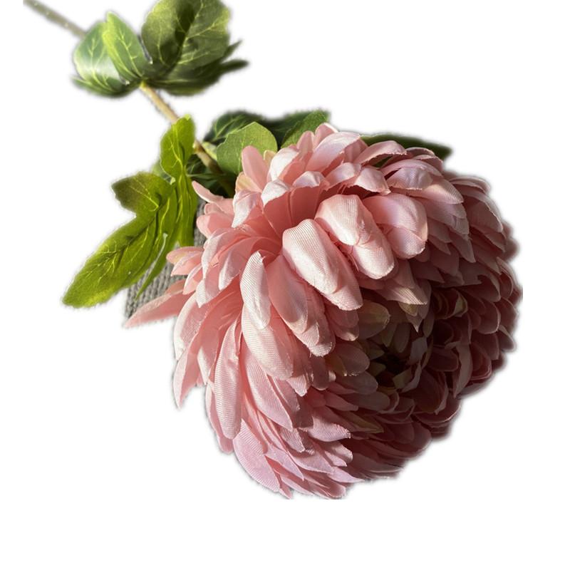 5pcs Artificial Chrysanthemum Flower Branch Faux Silk Pineapple Chrysanthemum with Long Stem for Wedding Floral Arrangement