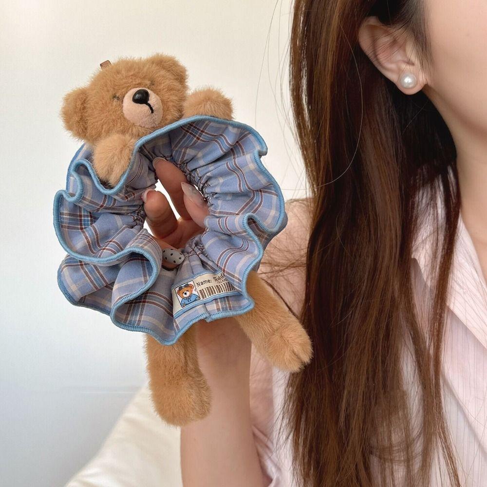 High Elasticity Plush Bear Hair Rope Cute Elastic Hair Bands Personality Hair Ties  Ladies