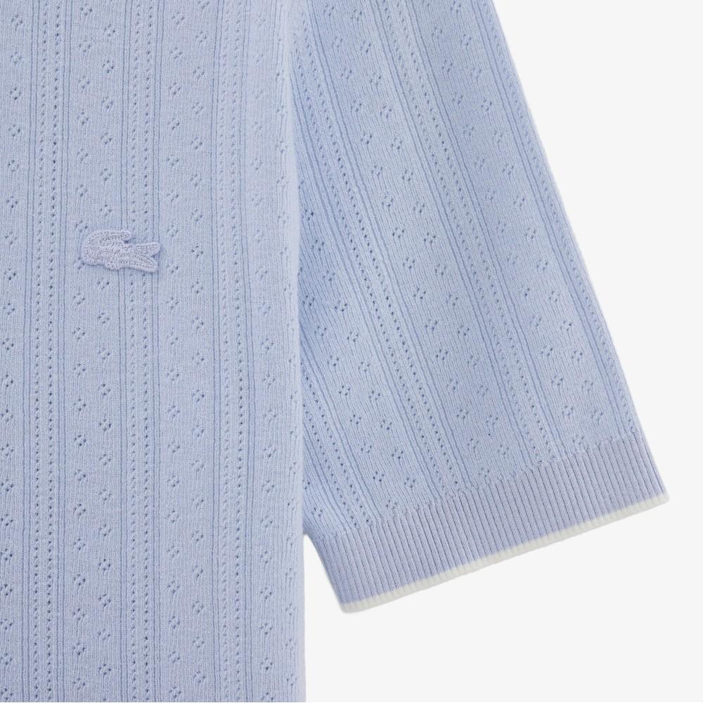 [Lacoste] Women's Pointelle Sweater Polo Shirt PF413E-56GJ2G