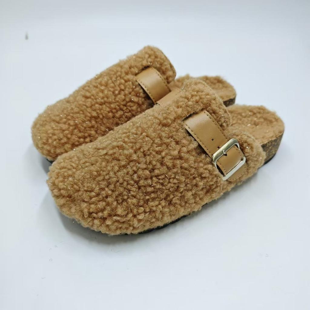 Ladies, Suede Shoes, Fluffy Slippers, Birkent Shoes, Outerwear Shoes, Toe Shoes, Slippers, Warm Shoes