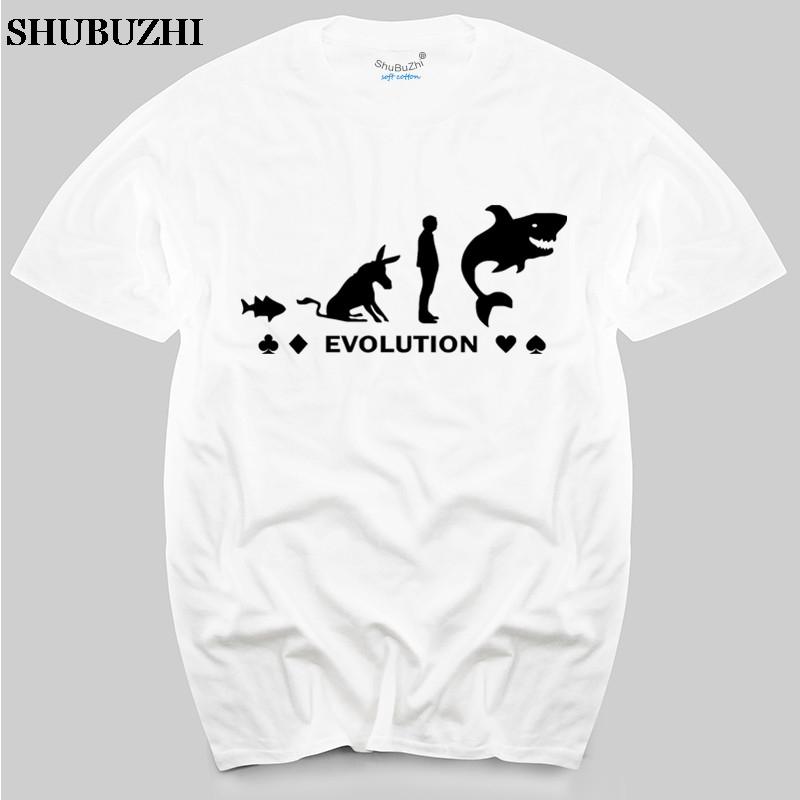 Poker Fish To Shark Evolution Unisexs Funny Poker TShirt Unisex cotton tshirt brand top tees S