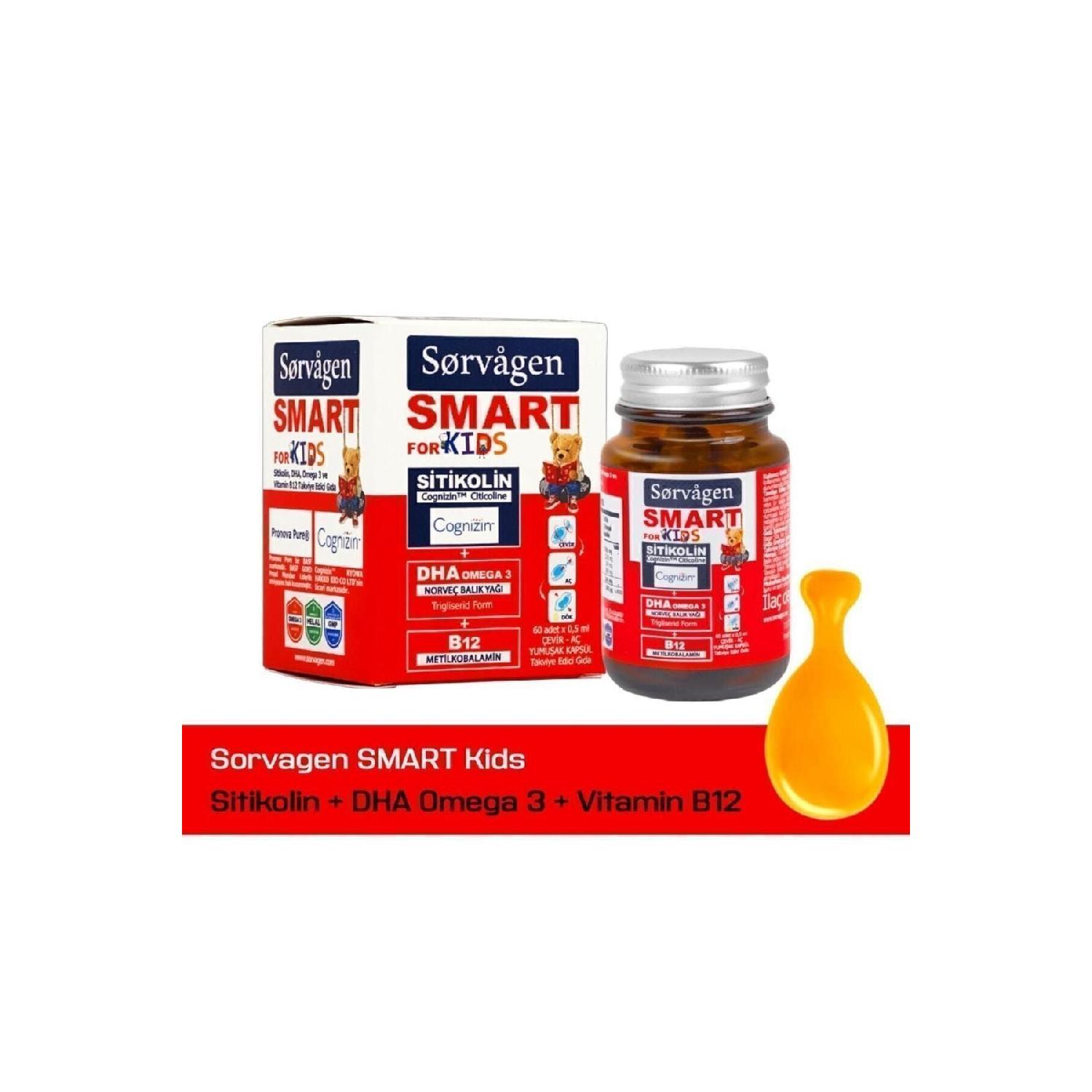 

Smart Kids Citicoline Dha Omega 3 Norwegian Fish Oil B12 60 Capsules