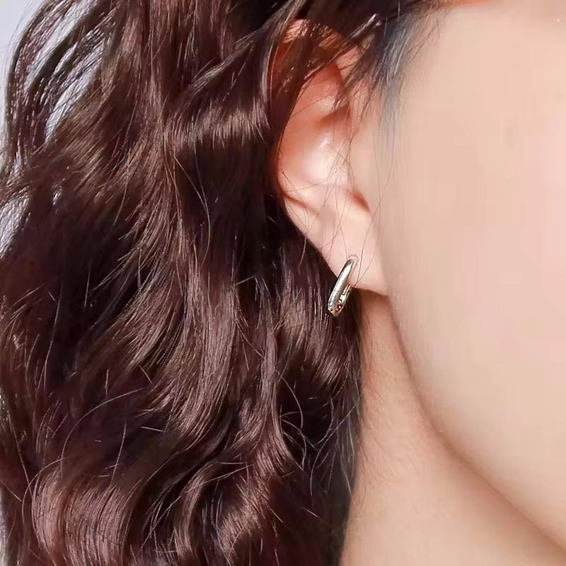 Foxanry Prevent Allergy Color Stud Earrings France Modish Stylish Retro Handmade U Shape Circle Bride Jewelry Souvenir GiftsFashion Stud