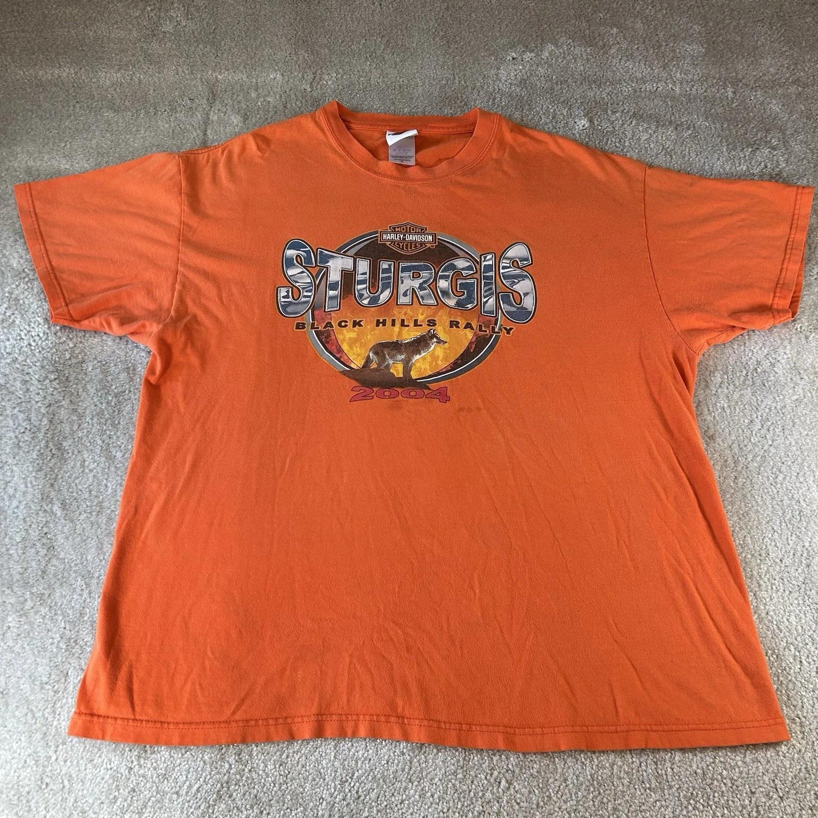 Vintage Harley Davidson Sturgis Black Hills Rally 2004 Wolf Eagle T-shirt XL 4XL
