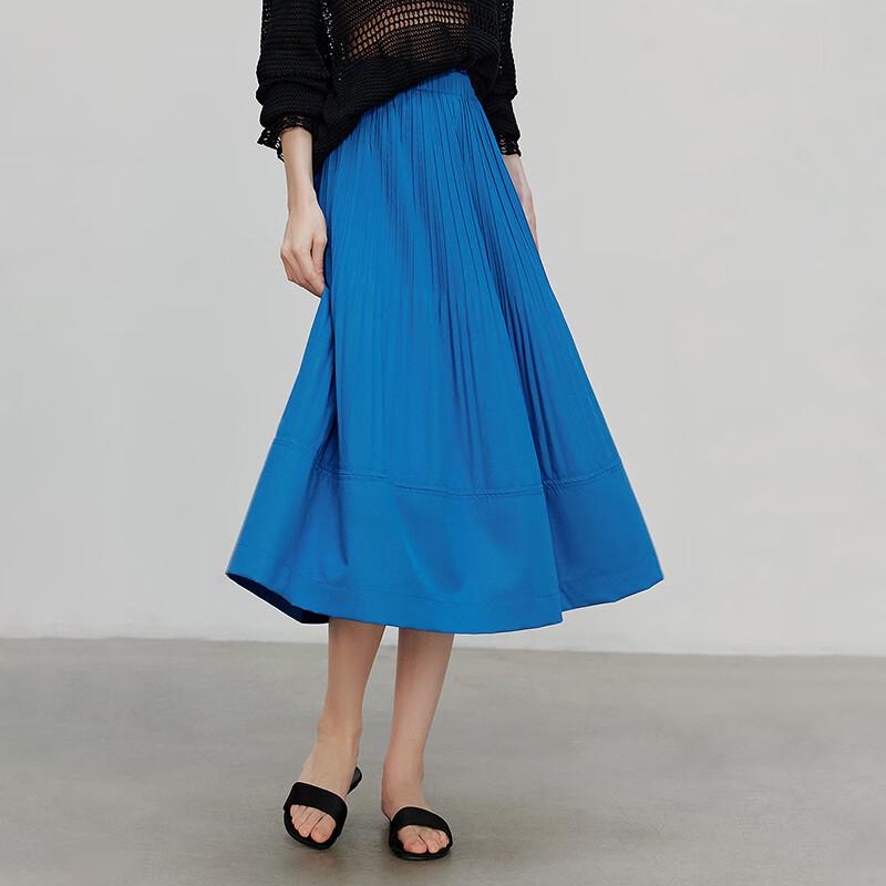 Chuyu Women's Pleated A-line Midi Skirt