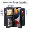For iPhone 15 14 13 12 11 Pro Max Wallet Case[10 Card Slots]:Multi-Function,Flip Strap Zipper Card Holder Phone Case