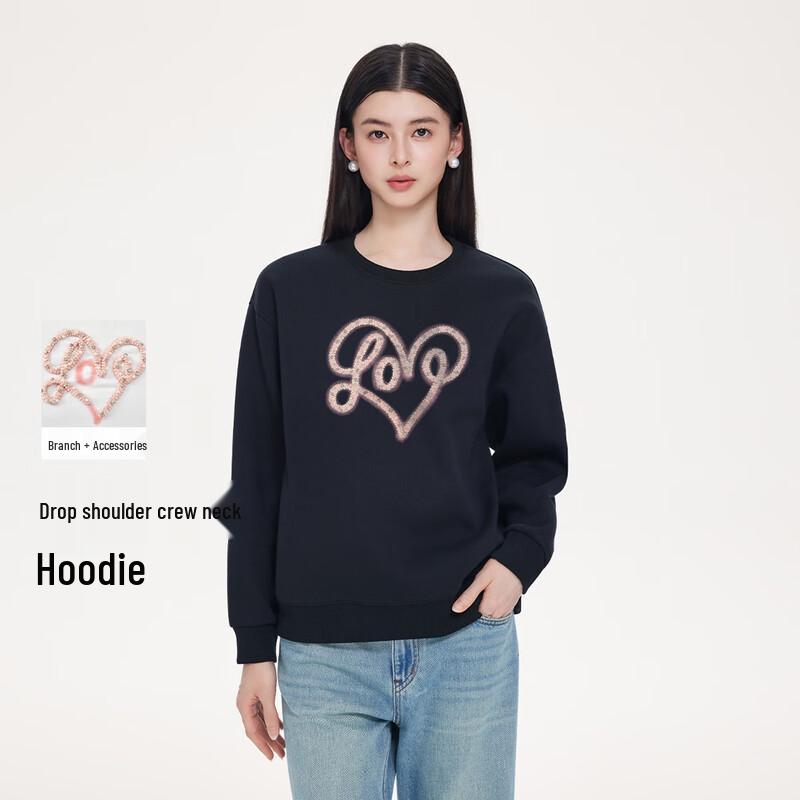 

FivePlus Women s Autumn/Winter Heart Pattern Loose-Fit Sweatshirt S