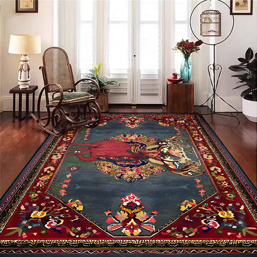 Home Decoration Luxury Retro Persian Carpet for Living Room Big Size Tiger Pattern Non-slip Mat for Kids Office Lounge Decor Rug