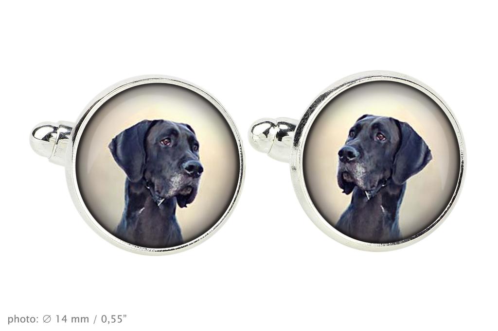 Great Dane - cufflinks and tie with your photo, a suit decoration, men's jewelry from the Art-Dog brand.
