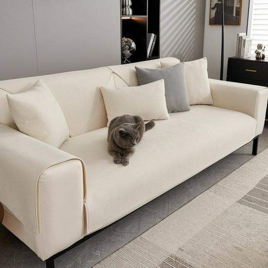 Gray Chenille Non-Slip Sofa Cushions and Backrests for All Seasons