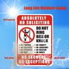 2PC No Soliciting Sign, No Excuses, No Exceptions Do Not Ring Bell Or Knock Sign, 7" X 10" - Aluminum, Funny Door Decoration for Home, Office, Yard,