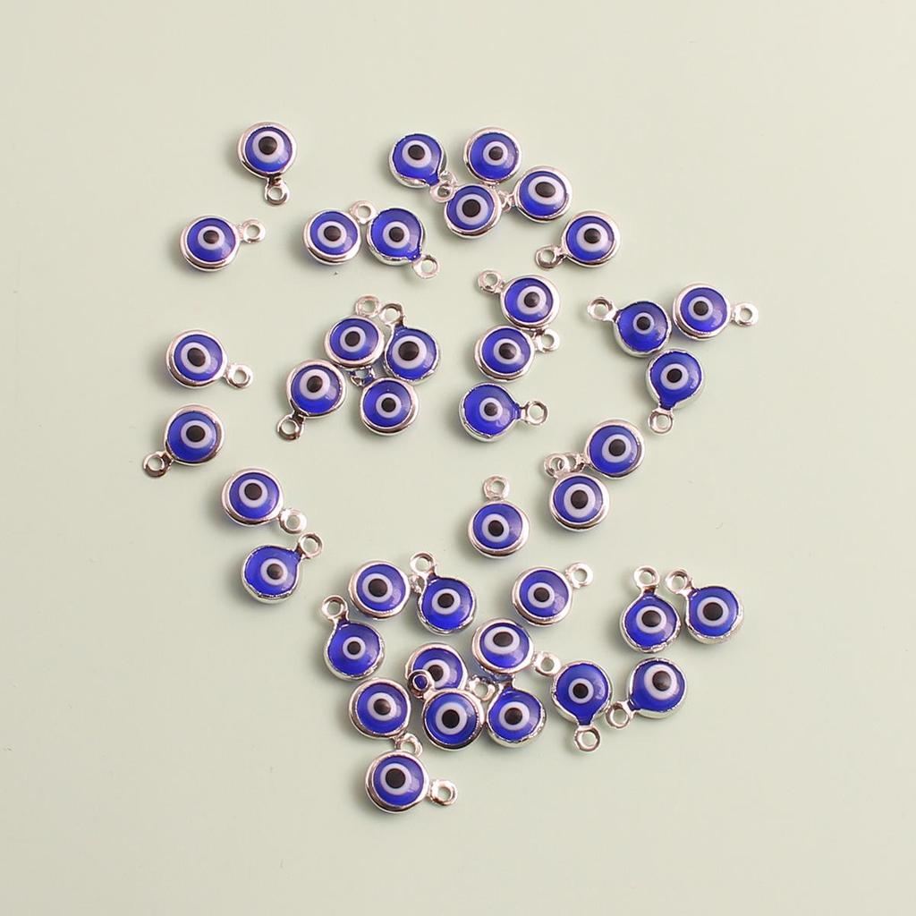 40 blaue türkische Nazar-Anhänger für DIY-Halsketten-, Armband- & Ohrring-Bastelarbeiten