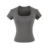 U-neck short-sleeved T-shirt women's summer new American Spice Girls storm point design sense slim and thin bottoming top