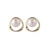 Simple Geometric Pearl Stud Earrings Women'S Light Luxury High-End Niche Design Earrings French Retro Versatile Earrings