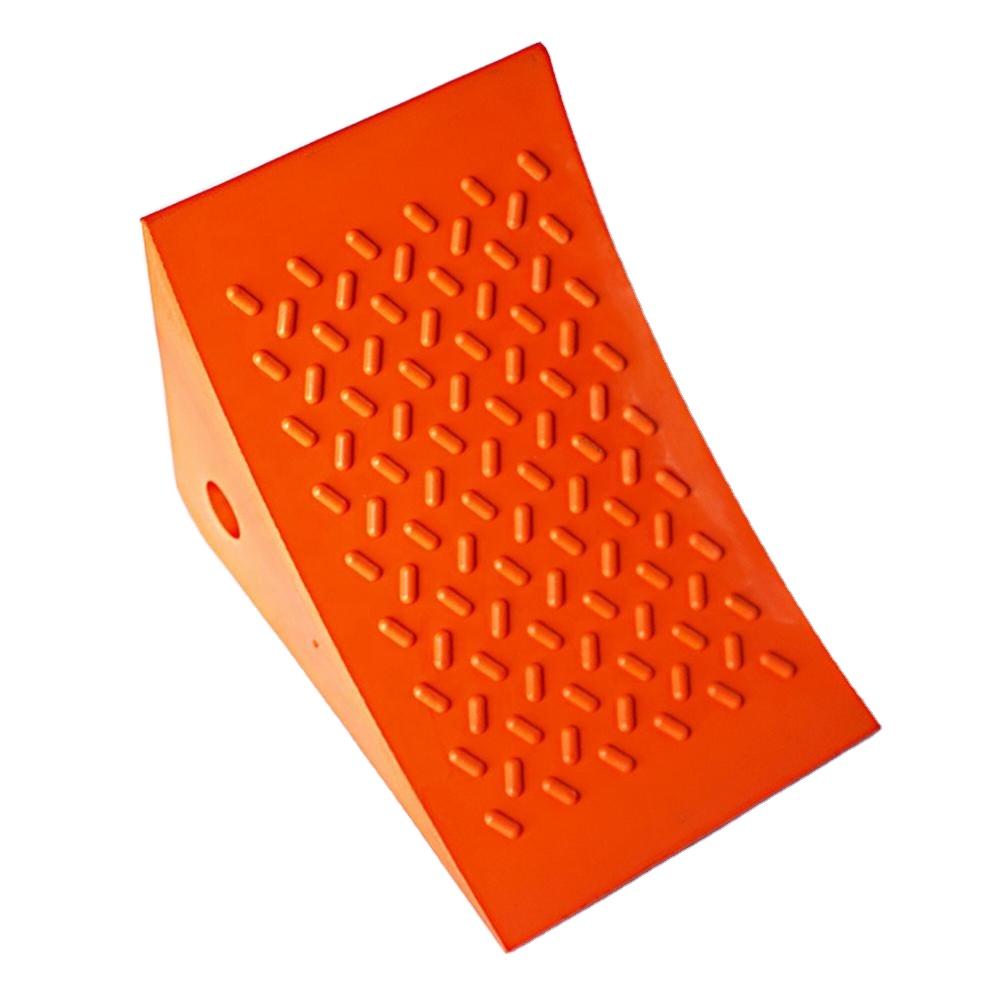Durable Orange Polyurethane Wheel Chock Stopper for 20 Ton Truck Parking Polyurethane