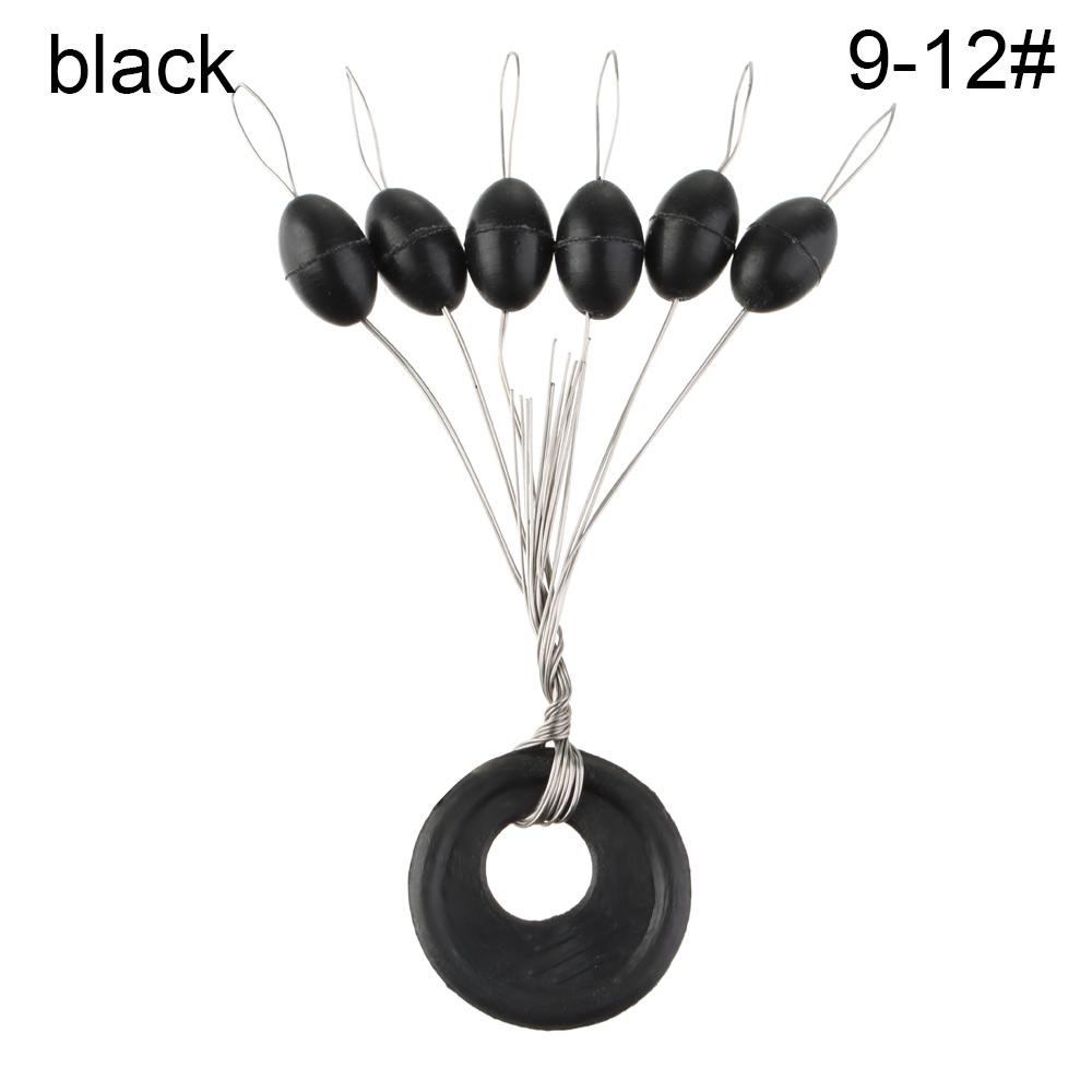 60Pcs(10 Groups) 6-20# Oval Luminous Space Beans Stopper Carp Line Stopper High Concentricity Rubber Float Catfish Flotador