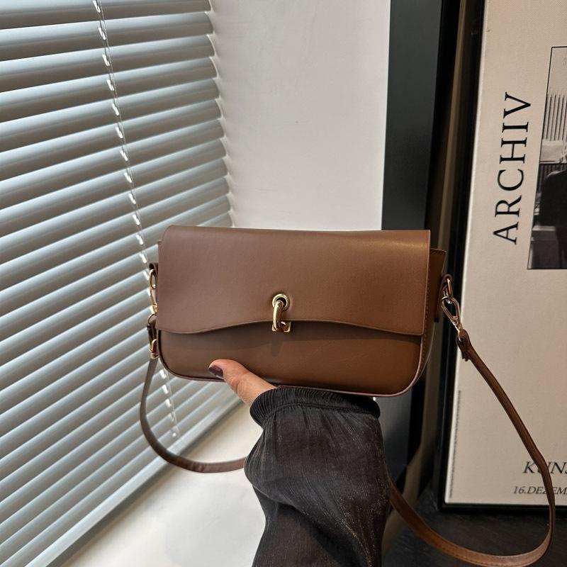 Fashion retro popular small square bag new texture shoulder messenger bag simple casual women's bag