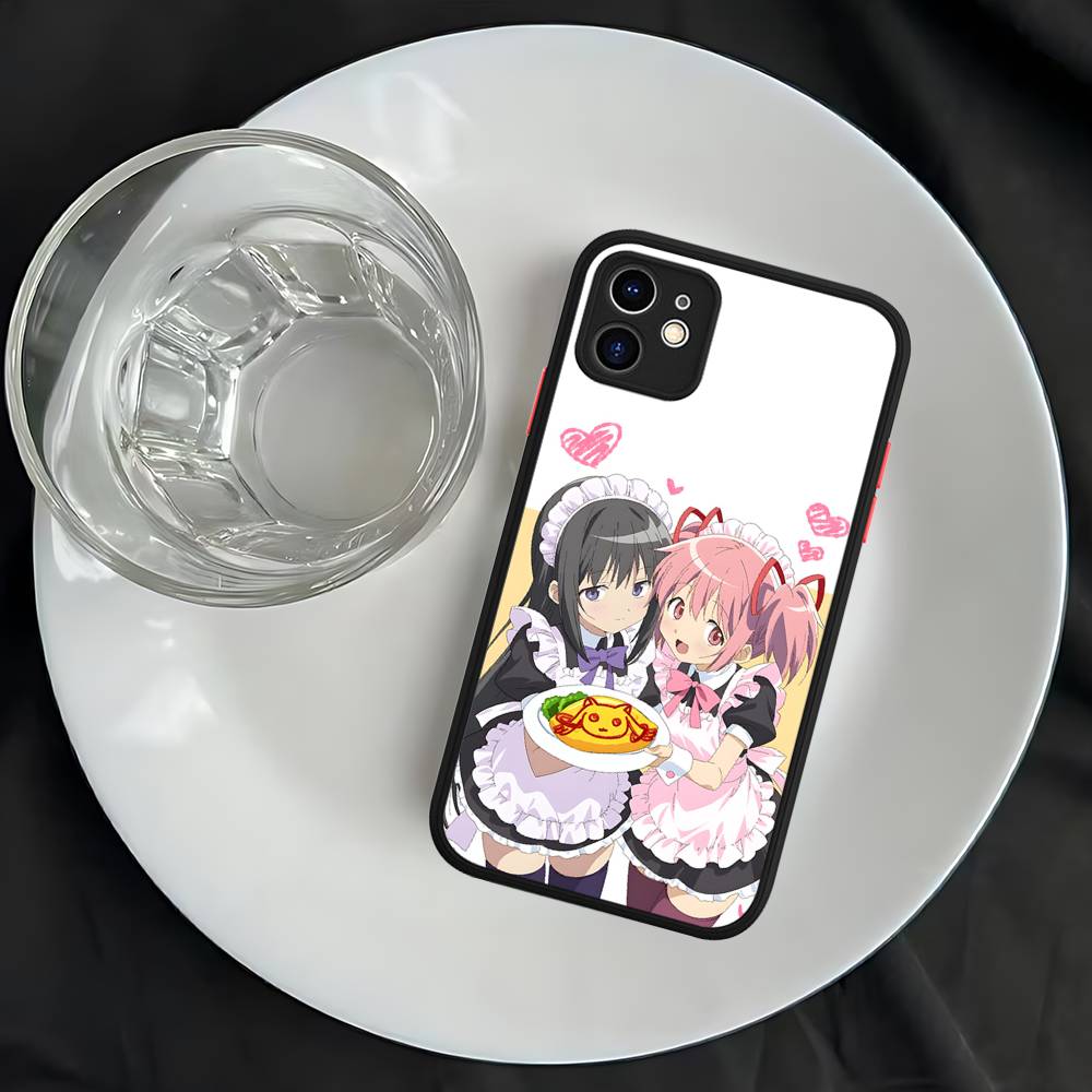 Cute Anime Puella Magi Madoka Magica Silicone Case For IPhone 16 15 14 13 12 11 Pro Max Plus X XS MAX Shockproof Matte Cover