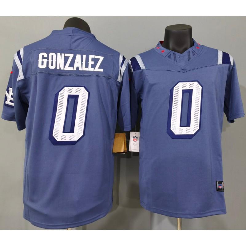 Camiseta de Rugby para Hombre Patriots 0 Estilo Gonzalez 3 Gris Corte Holgado Ropa Deportiva Deportes de Equipo Partido de Entrenamiento
