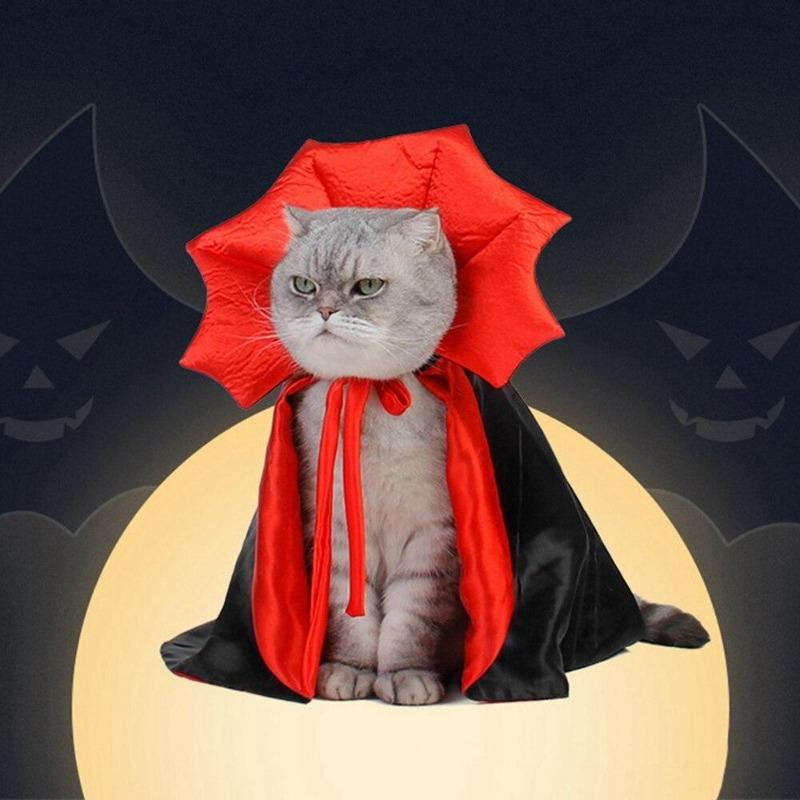 1Pc Halloween Pet Costumes Cute Cosplay Vampire Cloak for Small Dog Cat Kitten Puppy Dress Kawaii Pet Clothes Cat Accessoties
