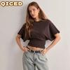 Women's Fashion Casual Solid Color Print Short Sleeve O Neck Blouses & Shirts