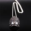 Bohemia Yoga Buddha Head Stainless Steel Necklace Women Silver Color Statement Necklaces Jewelry Collares Para Mujer NZZ64S04