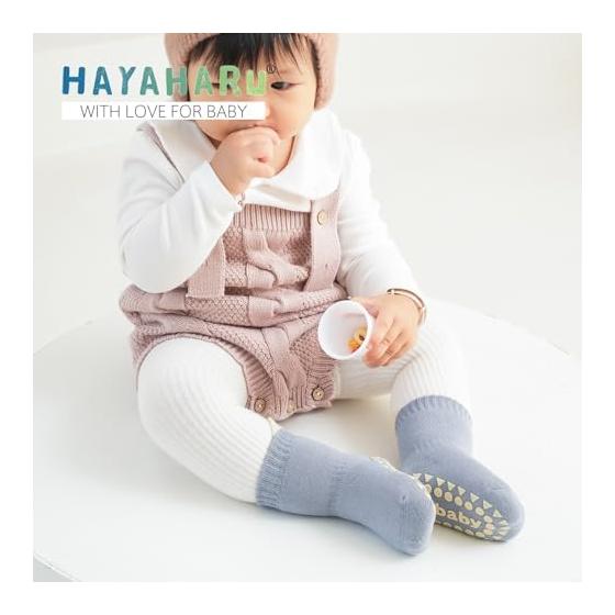[HAYAHARU] Baby Socks, Winter Warm Baby Socks, Room Socks, Cold Protection, Anti-Slip, Thick, Cotton, Soft and Comfortable, Cute, Baby Gift, 3-Pair