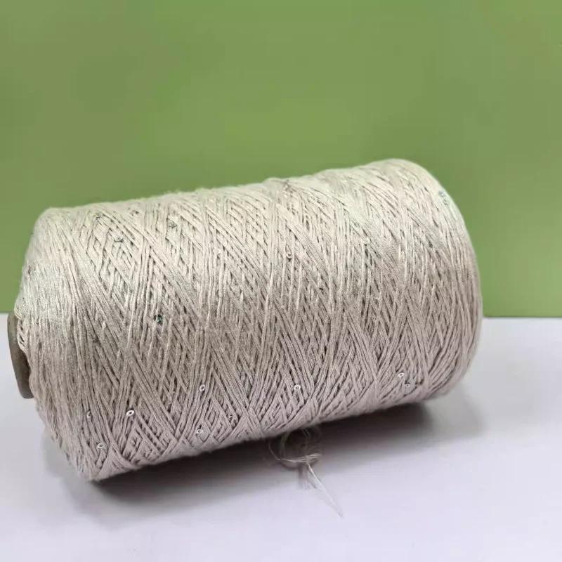 Glitter Mulberry Silk Cotton Thread 500g/Roll Glitter Bead Silk Lace Thread Soft Silky Spring/summer DIY Hand-woven Thread