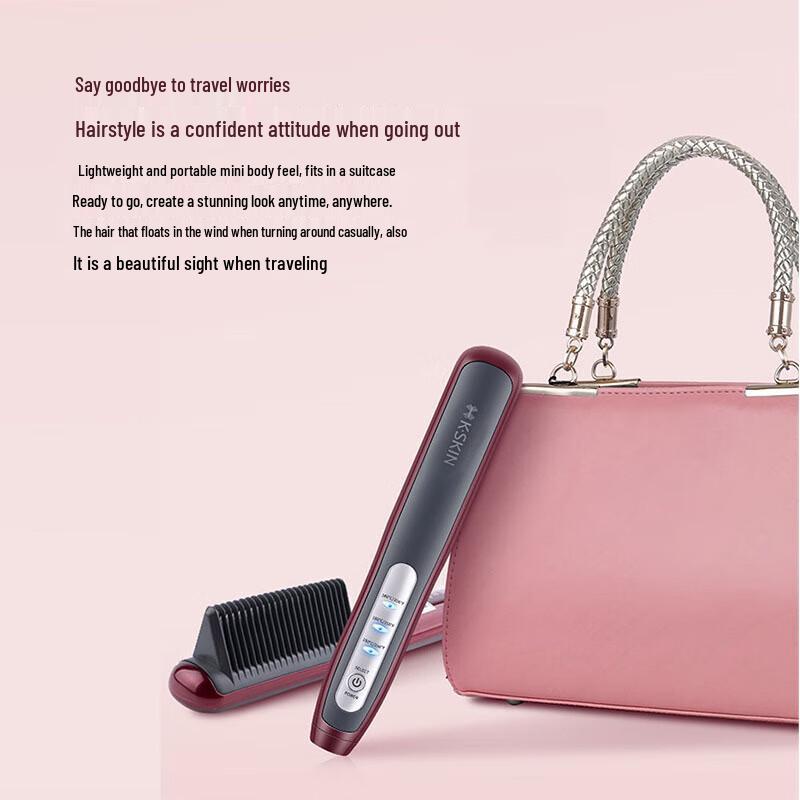 Jindao Mini 2-in-1 Hair Straightener & Curler Brush