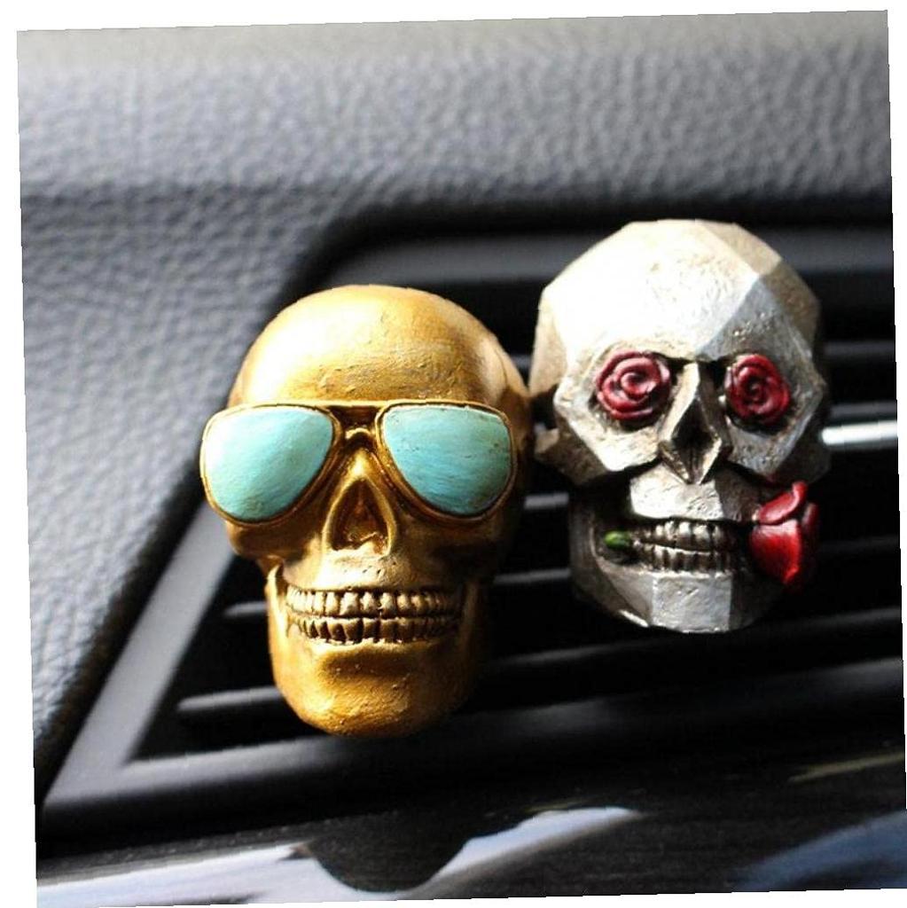 Skull Car , Scary, Clip Type, Air Conditioner, , , Gift, Halloween, Car Decoration, Set of 2
