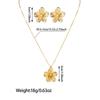 2-piece elegant and simple pleated flower pendant necklace with five petal flower earrings, versatile ladies' jewelry set