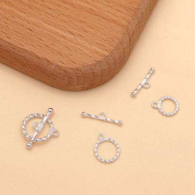 S925 Sterling Silver Ring Twist Ot Button Diy Crystal Bead Pearl Bracelet Necklace End Buckle Accessories Ot Silver Buckle