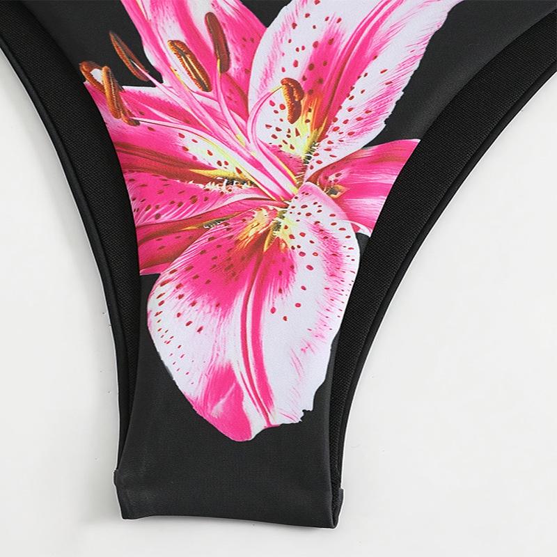 European & American Print Bikini Set with Slimming Wrap Skirt - Women's 3-Piece Beachwear 2025