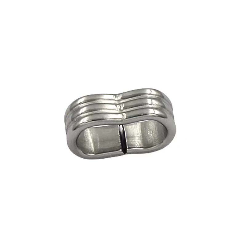 Stainless Steel Closed Figure-eight Buckle Double Hole Locating Bead Braided Leather Rope Assembly Handmade Jewelry Findings