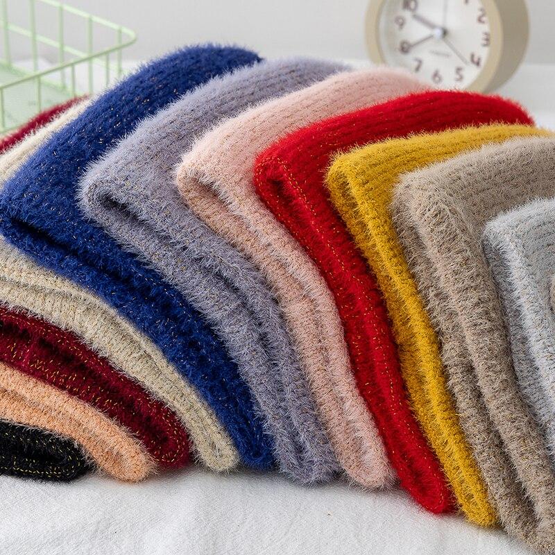 Neue Frauen Nette Katze Ohr Winter Hut Doppel-schicht Kaninchen Pelz Hut Stilvolle Weiche Beanie Hut Für Frauen Warme grils Gestrickte Hut