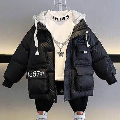 Teenager Winter Boys Down Jacket Keep Warm Fashion Baby Coat Hooded Zipper Boys Outerwear