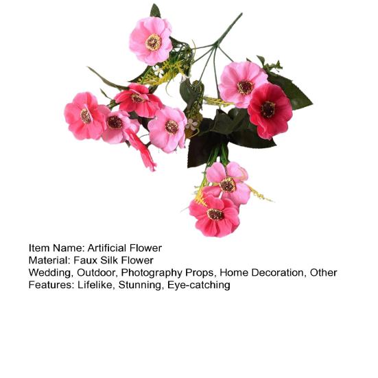 5 Bundles Artificial Flowers Realistic Fade Resistant Faux Silk Flower Bouquet for Vase Home Kitchen Table Decor Wedding Party Centerpiece