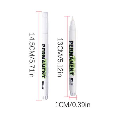 2Pcs 1.0Mm White Permanent Marker Pens Deep Hole Marker For Wood Rock Plastic Leather Glass Stone Metal Art Marker