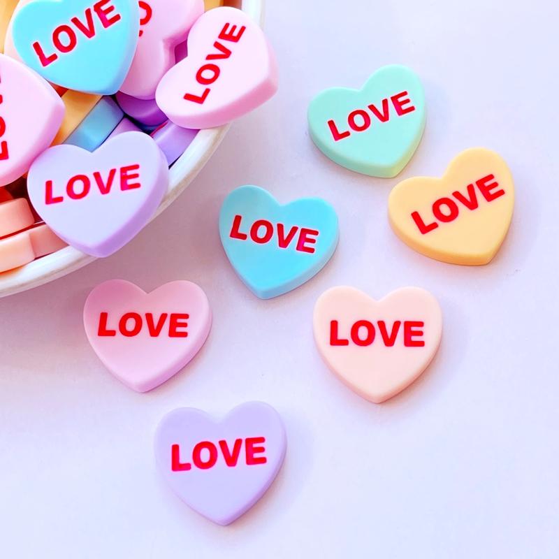 

20Pcs New Cute Mini Resin Love Flat back Cabochon Scrapbook Kawaii DIY Embellishments Accessories