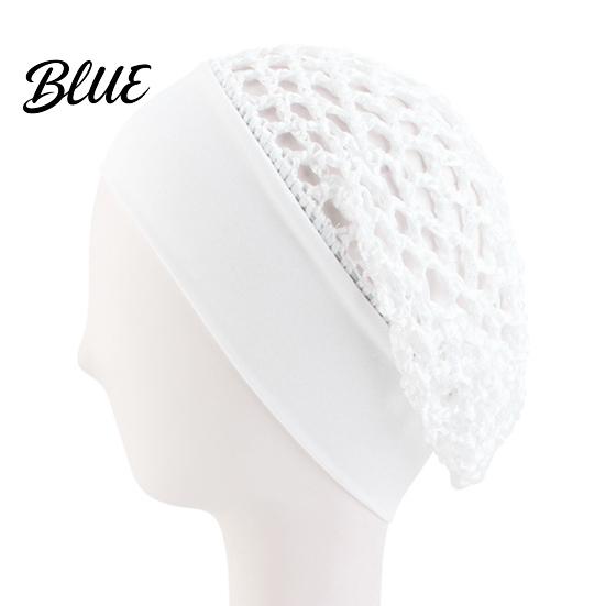 Crochet Hair Net Mesh Bonnet for Women, Breathable Polyester Sleeping Cap with Wide Anti Frizz Elastic Band, Lightweight Cove Wig Styling And
